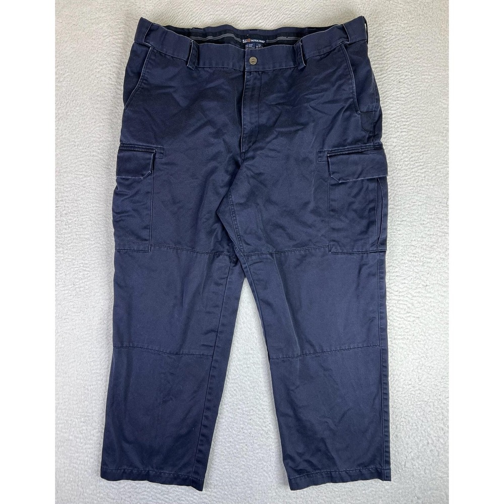 5.11 Tactical Pants Mens 44x30 Blue Canvas Cargo Relaxed Workwear 74399
